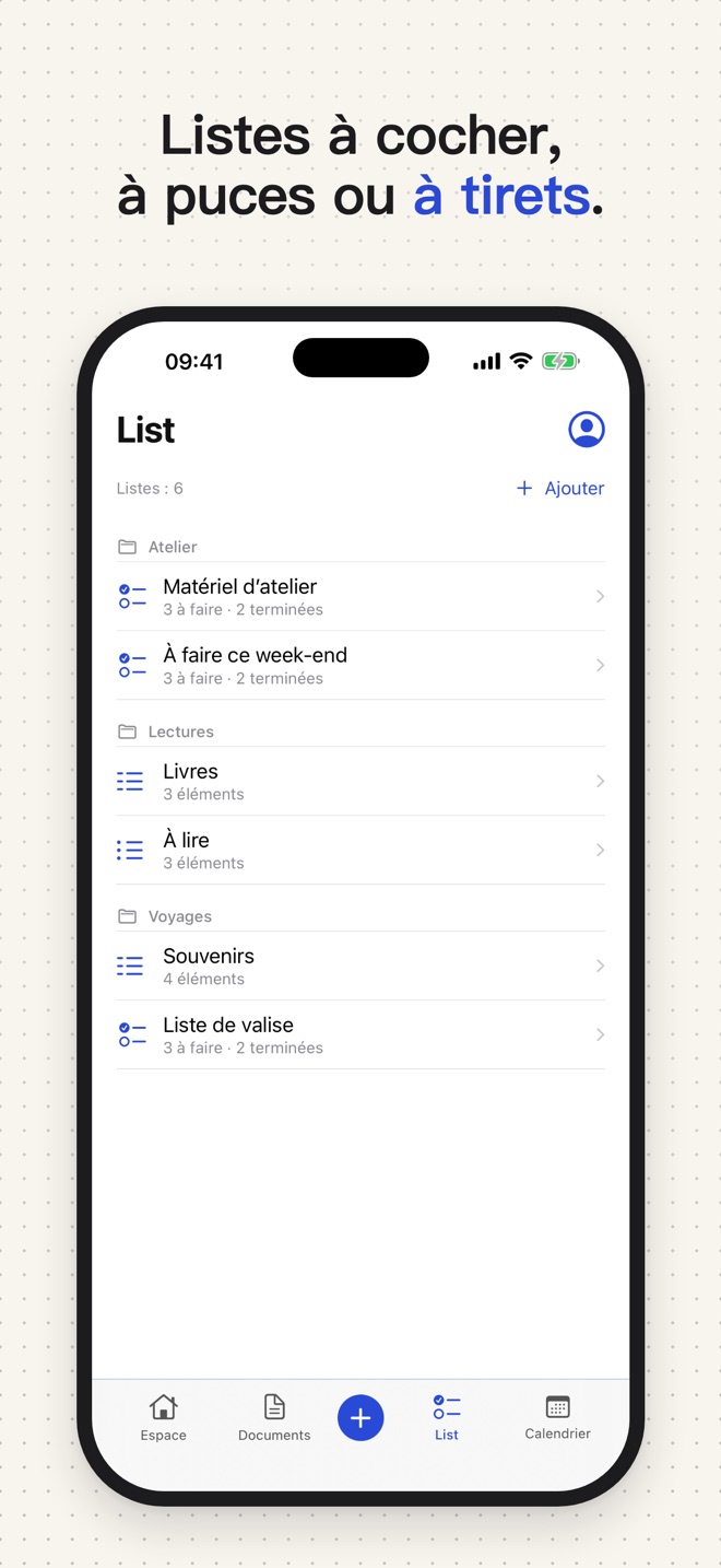 Une checklist dans Stenne.